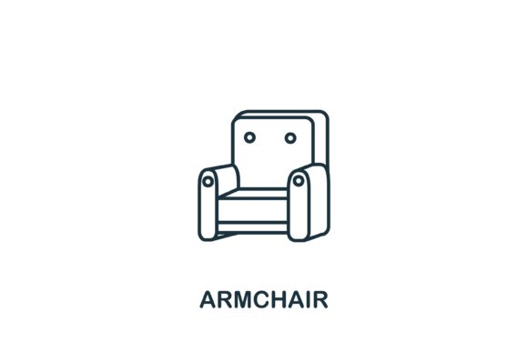 Armchair Icon from Interior Collection: A Versatile Design Element