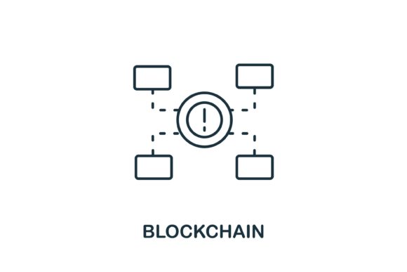 Blockchain Icon: Creative Line Art for Fintech Design