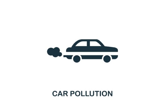 Car Pollution Icon: Simple Visual for Climate Awareness