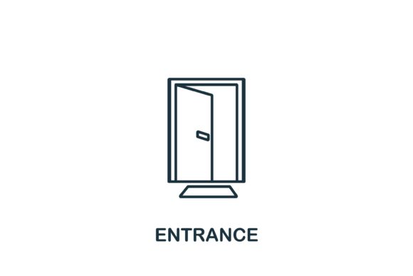 Entrance Icon from Interior Collection: Streamlining Design Workflows with Versatile Visual Assets
