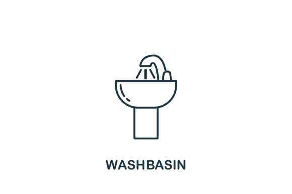 Washbasin Icon from Interior Collection: A Versatile Design Asset for Modern Creatives